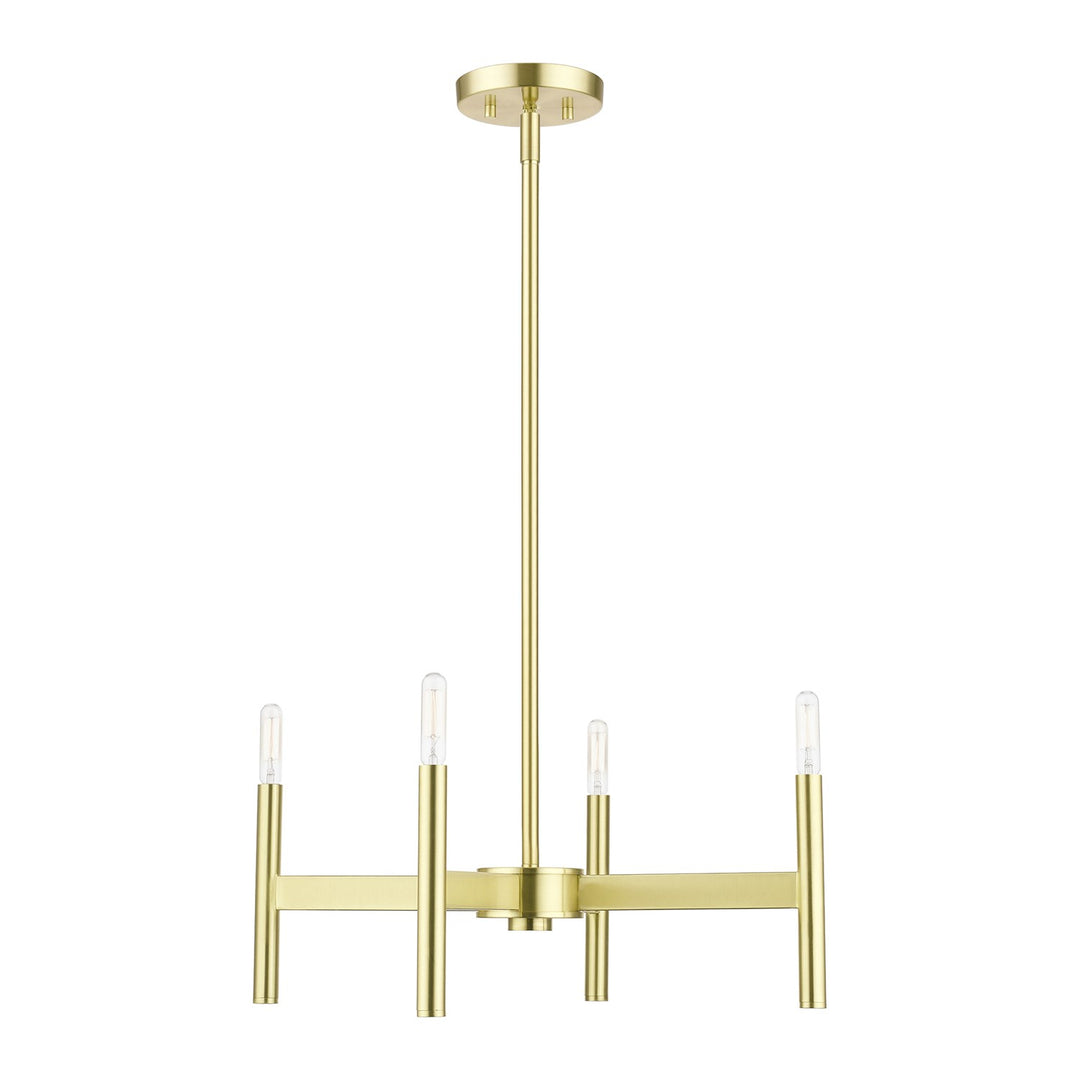 4-Light Satin Brass Chandelier by Livex Lighting