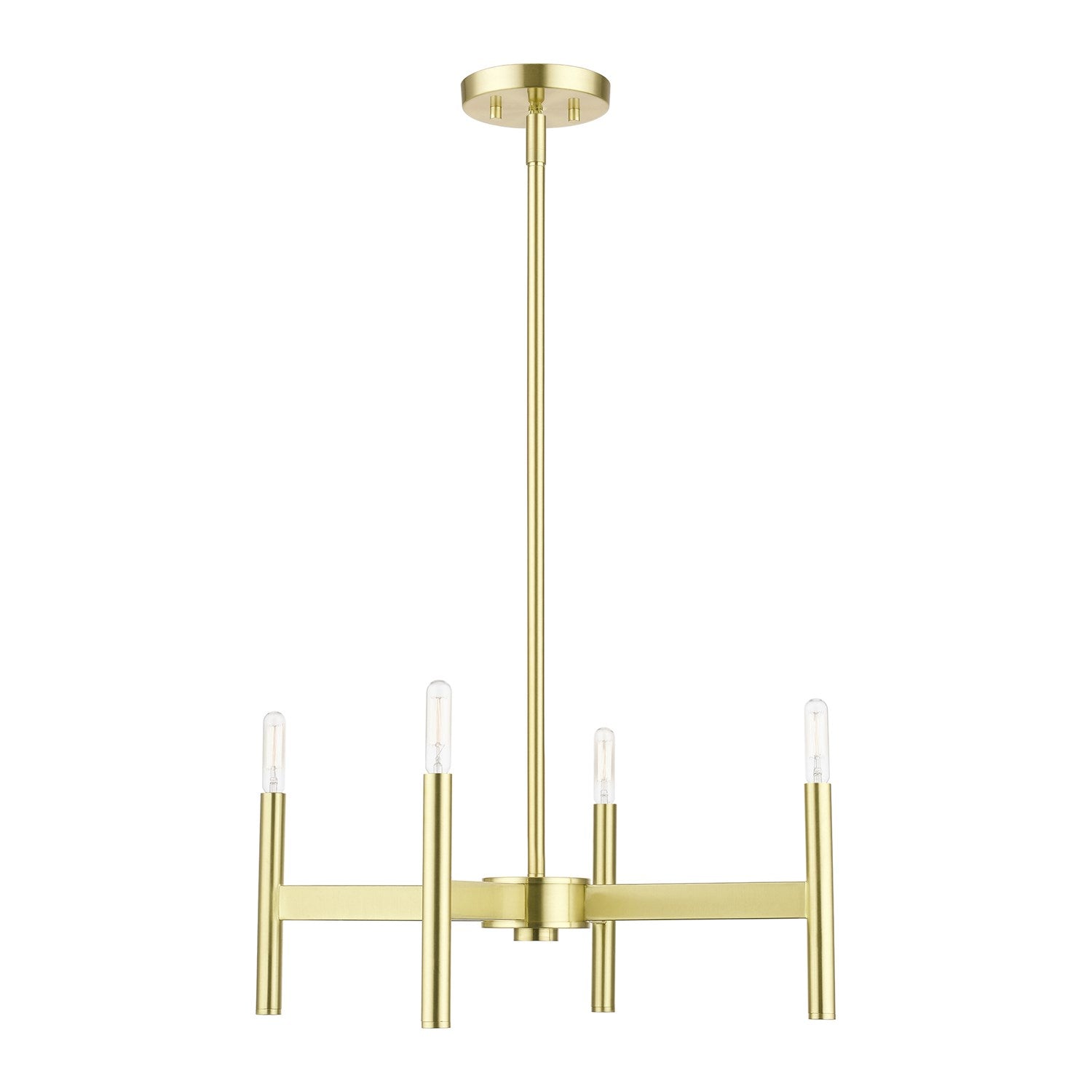 4-Light Satin Brass Chandelier by Livex Lighting