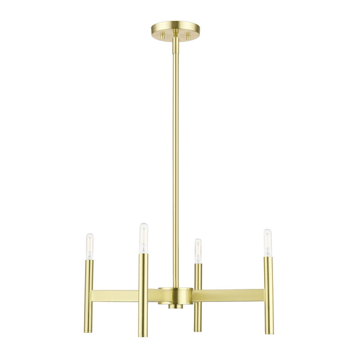 4-Light Satin Brass Chandelier by Livex Lighting