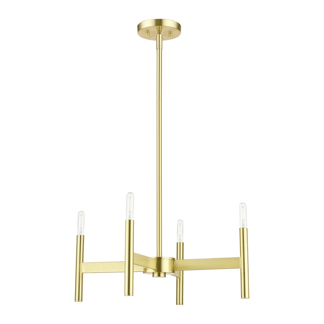 4-Light Satin Brass Chandelier