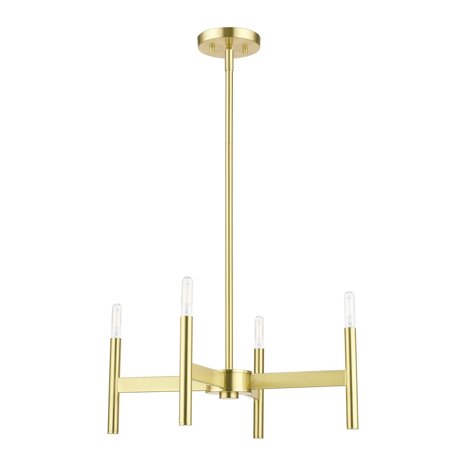 4-Light Satin Brass Chandelier