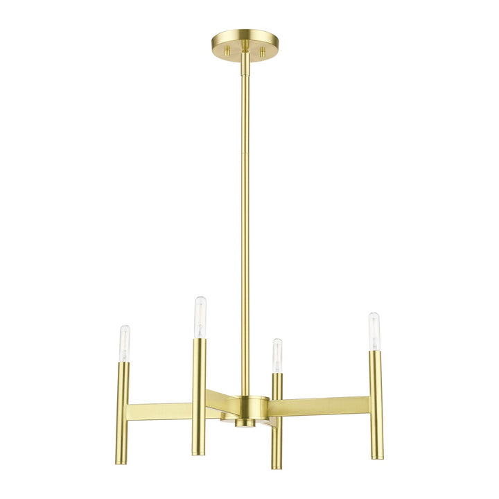 4-Light Satin Brass Chandelier