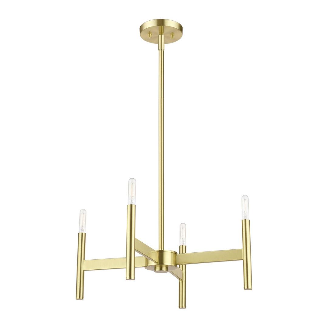 4-Light Satin Brass Chandelier