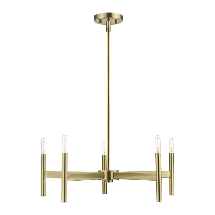 5-Light Antique Brass Chandelier by Livex Lighting