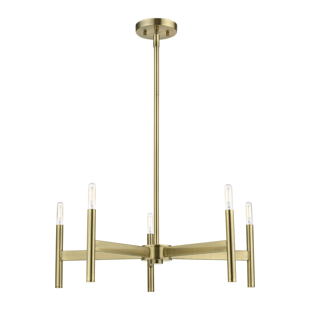 5-Light Antique Brass Chandelier