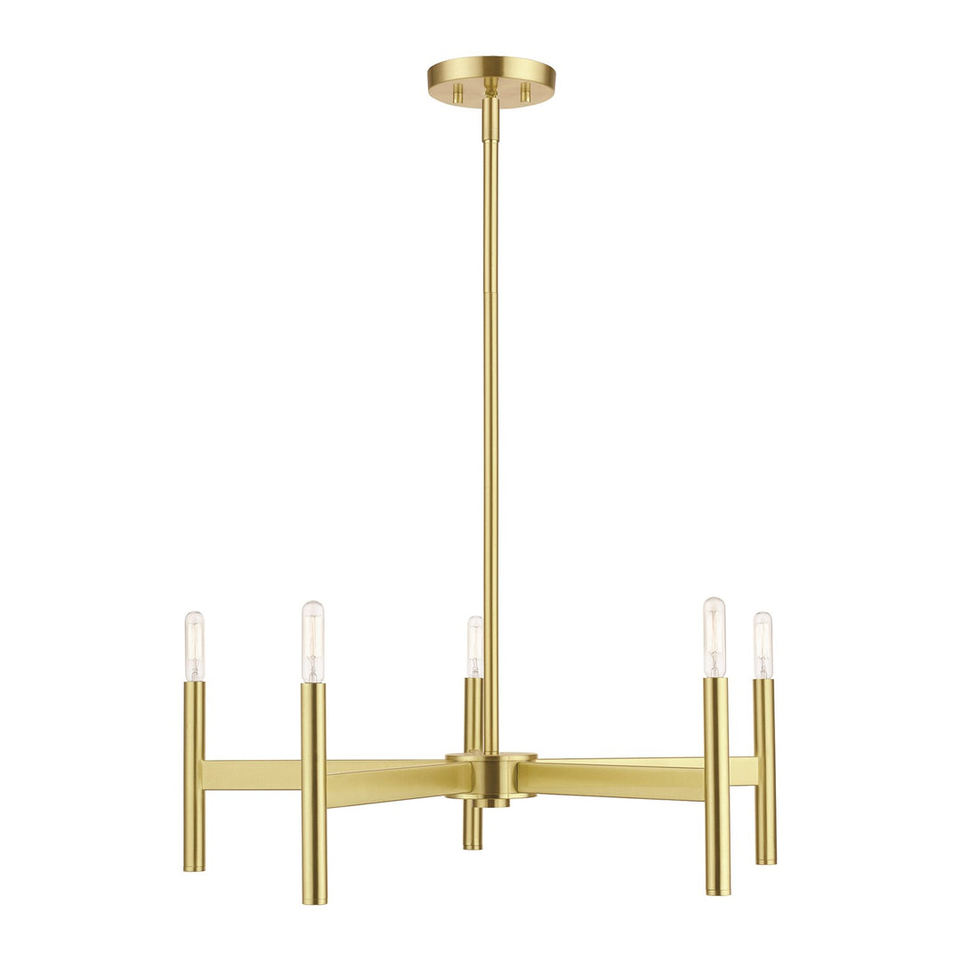 5-Light Satin Brass Chandelier by Livex Lighting