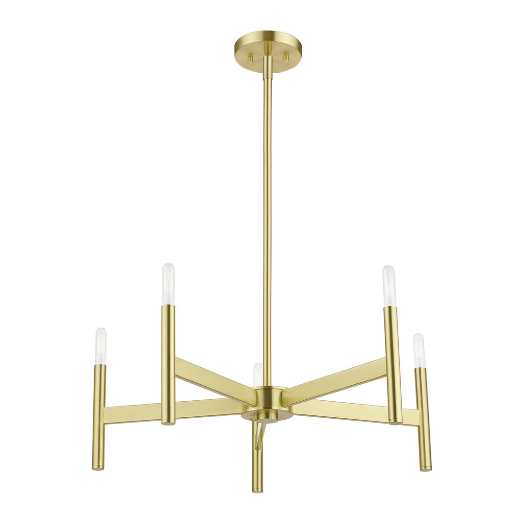 5-Light Satin Brass Chandelier