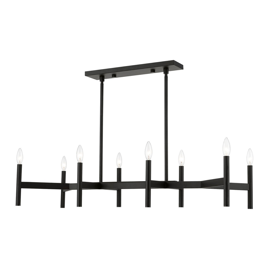 8-Light Black Linear Chandelier by Livex Lighting