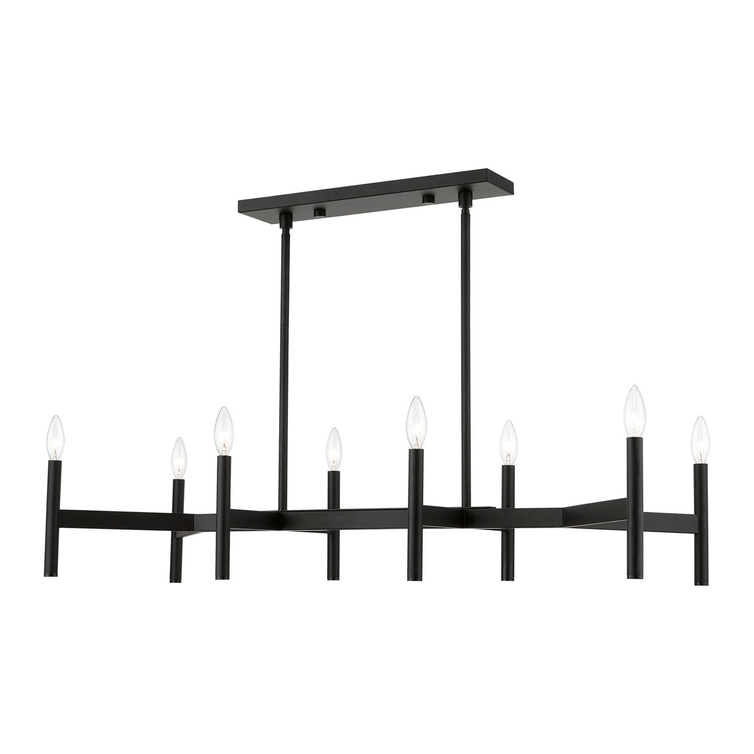8-Light Black Linear Chandelier by Livex Lighting