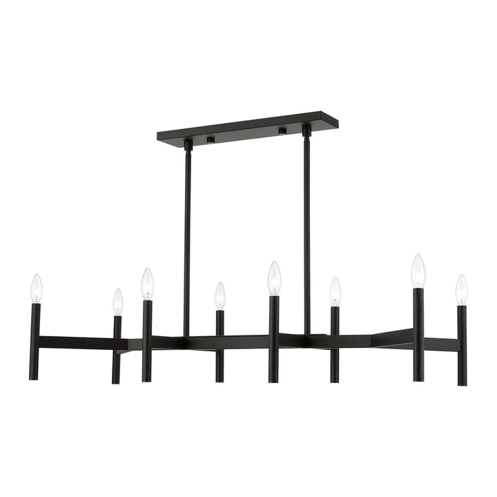 8-Light Black Linear Chandelier by Livex Lighting