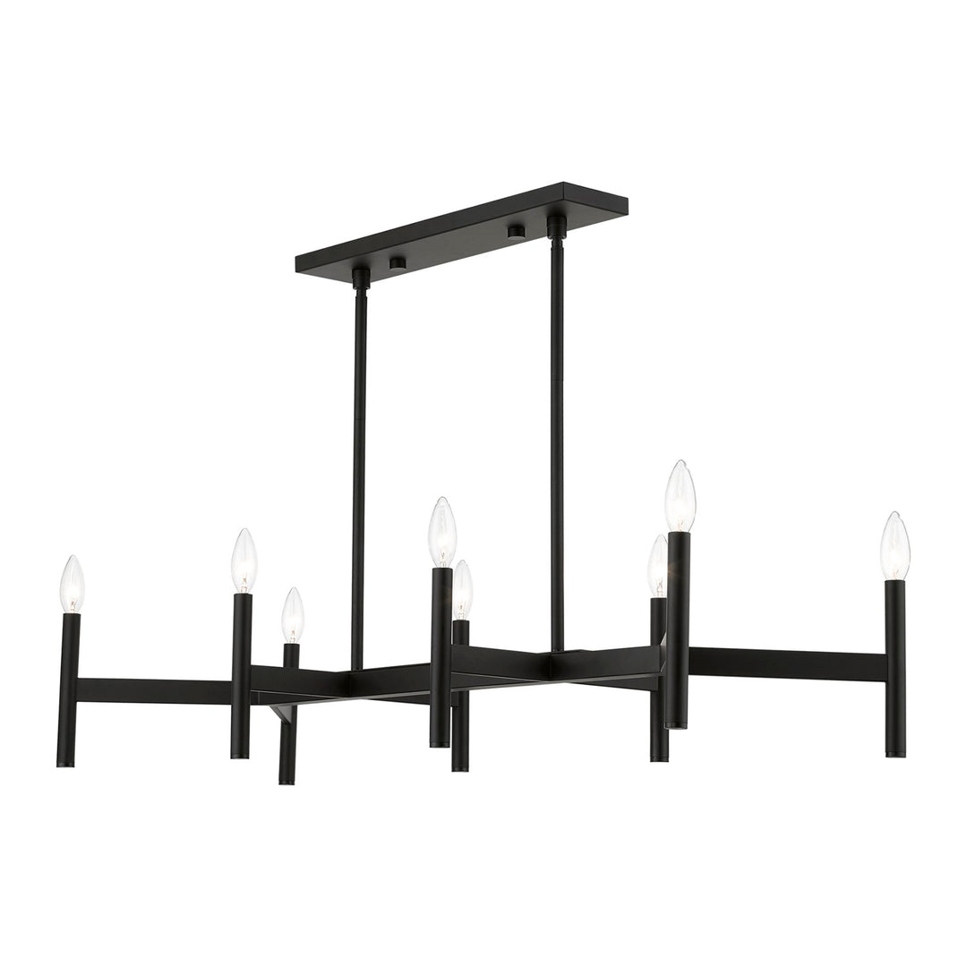 8-Light Black Linear Chandelier