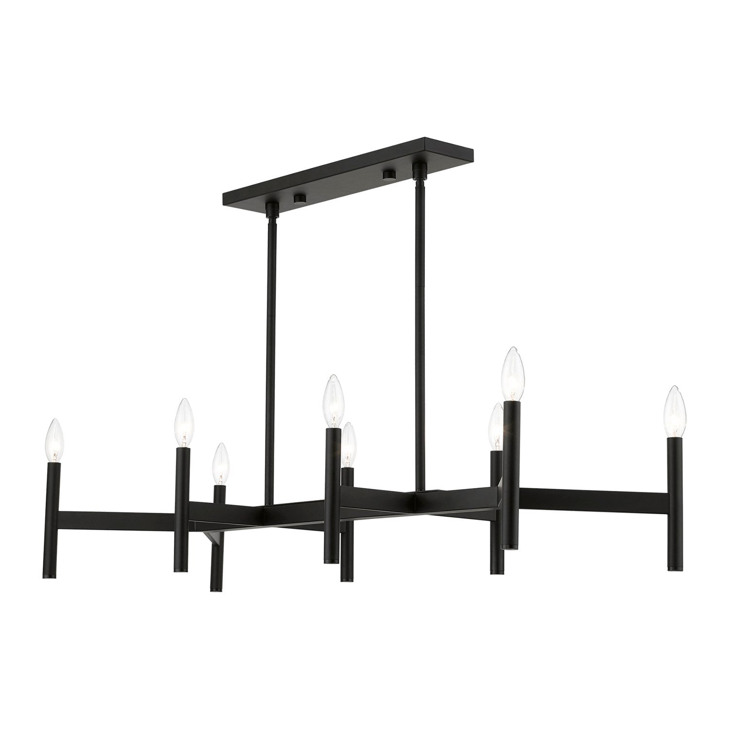 8-Light Black Linear Chandelier