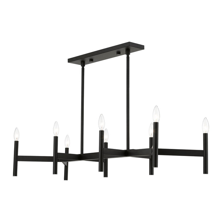 8-Light Black Linear Chandelier