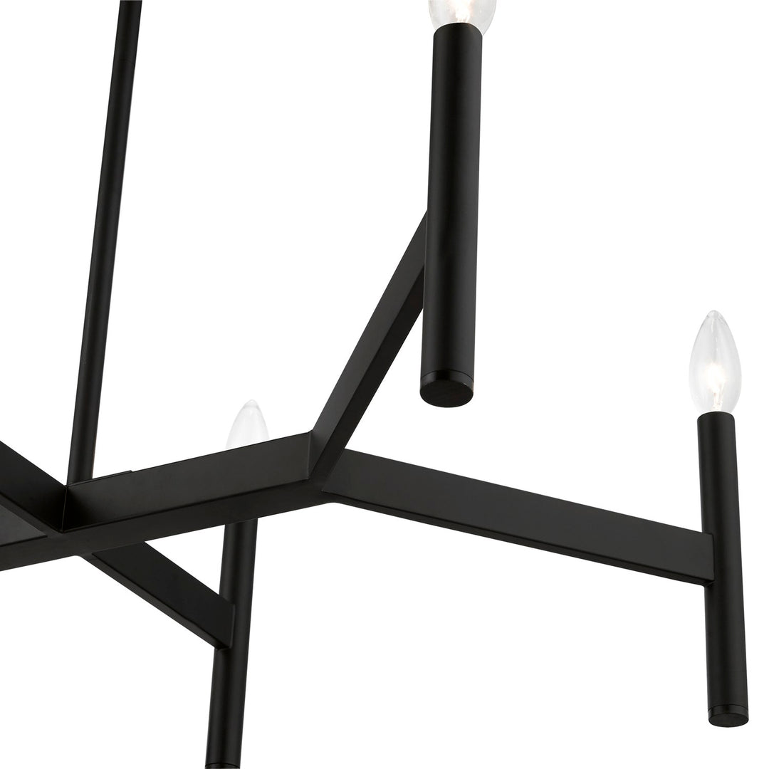 8-Light Black Linear Chandelier