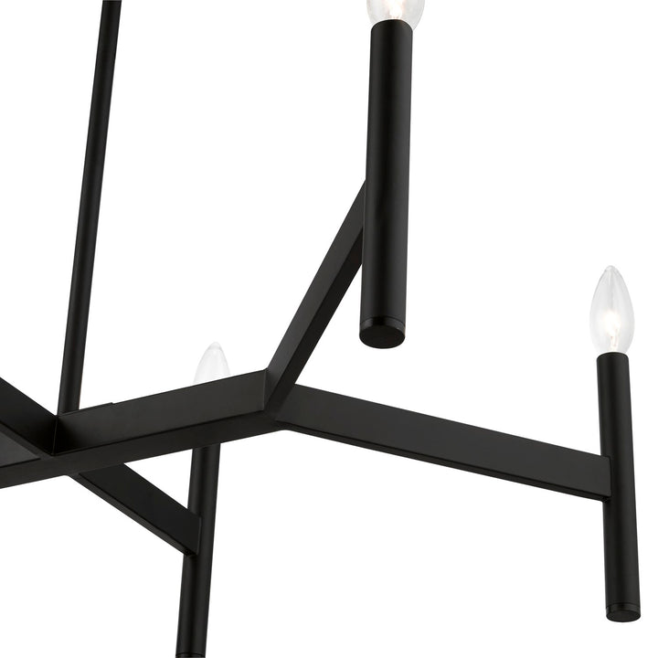 8-Light Black Linear Chandelier