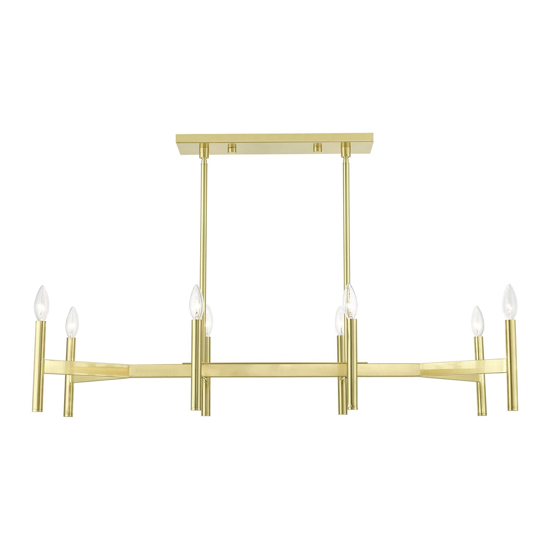 8-Light Satin Brass Linear Chandelier