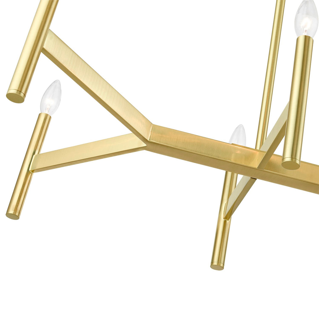 8-Light Satin Brass Linear Chandelier