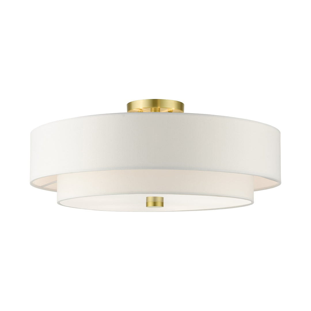 5 Light Satin Brass Semi Flush by Livex Lighting
