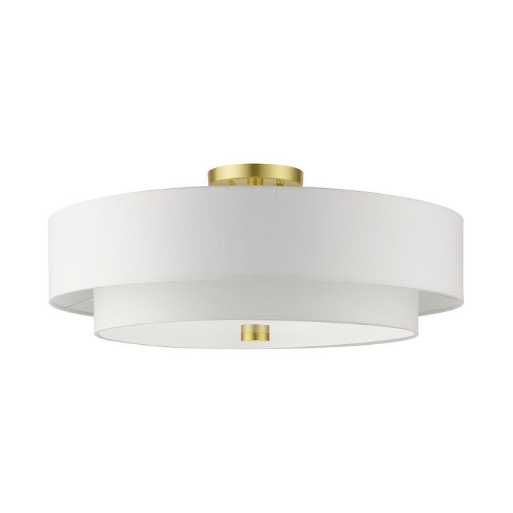 5 Light Satin Brass Semi Flush