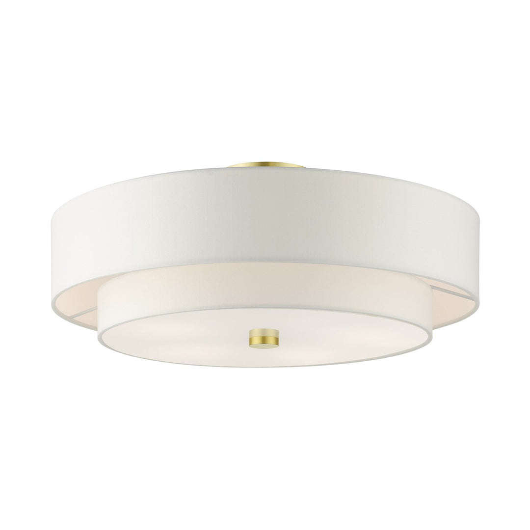 5 Light Satin Brass Semi Flush