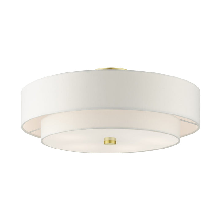 5 Light Satin Brass Semi Flush