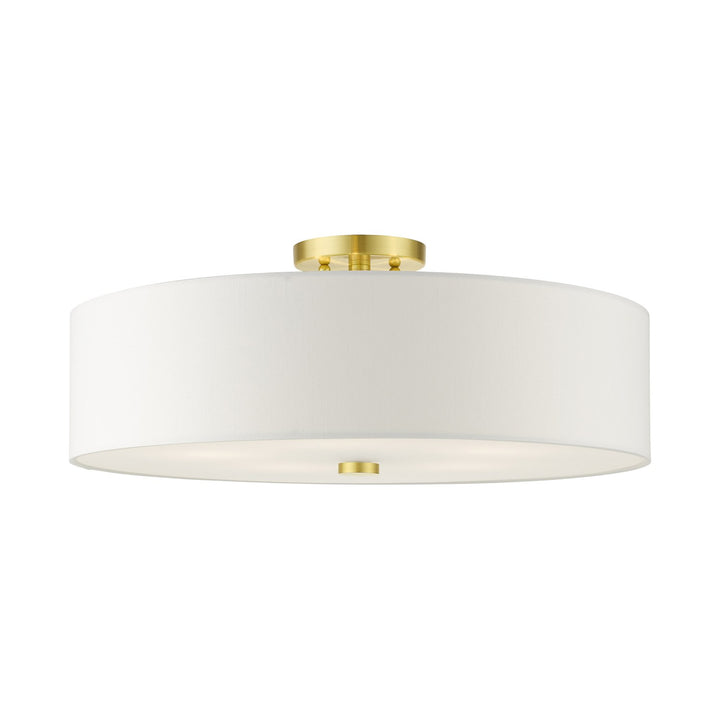 5 Light Satin Brass Semi Flush by Livex Lighting