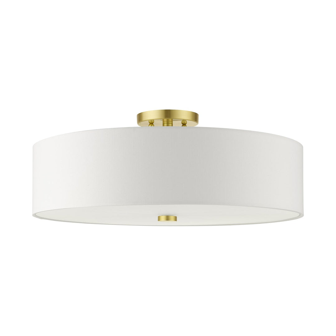 5 Light Satin Brass Semi Flush