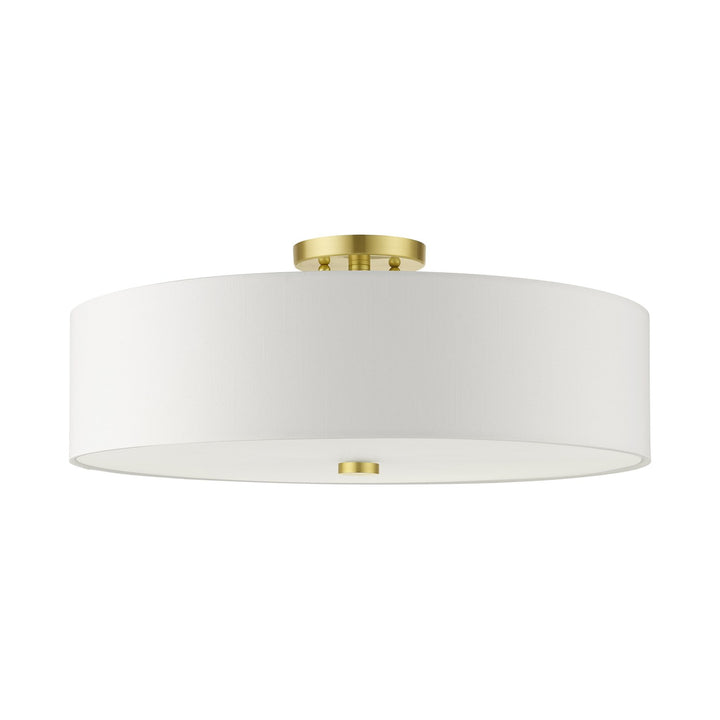 5 Light Satin Brass Semi Flush