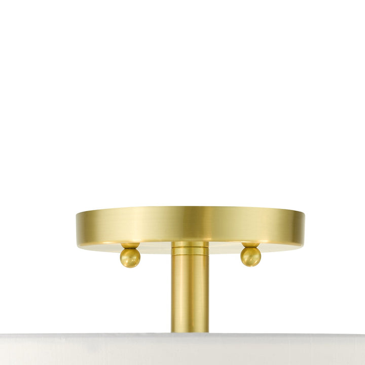 5 Light Satin Brass Semi Flush