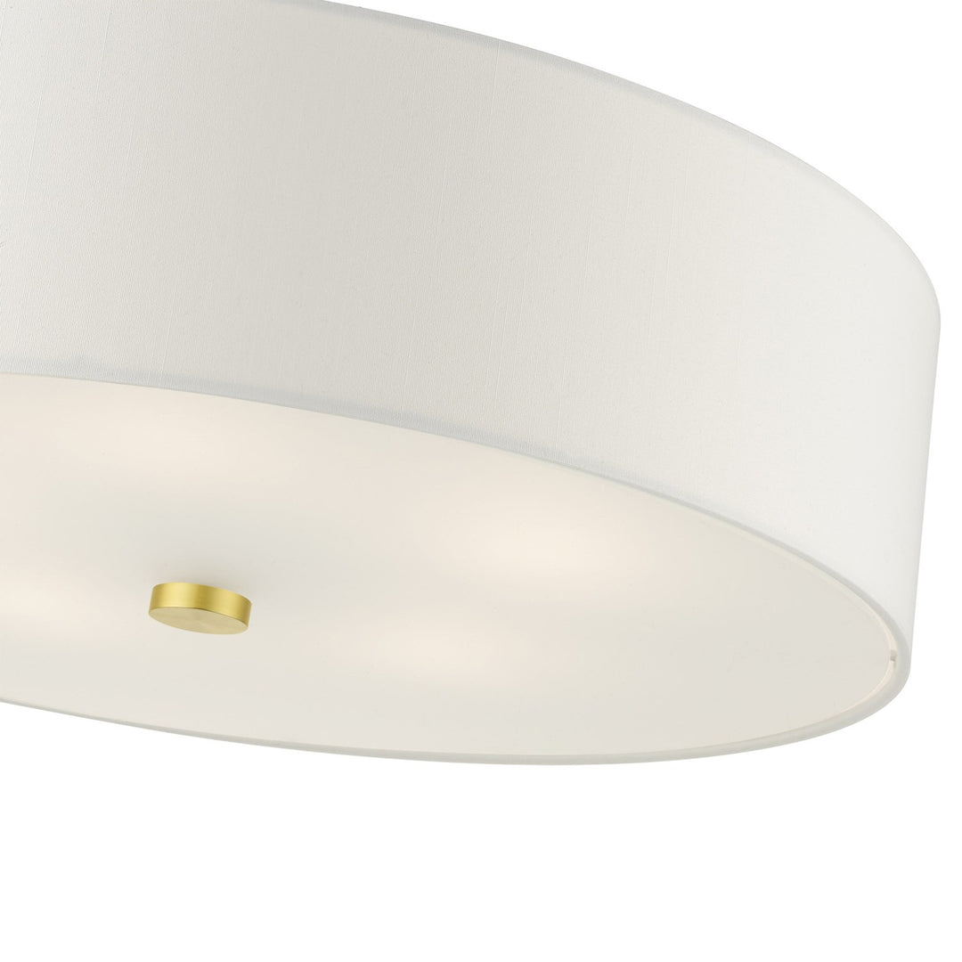 5 Light Satin Brass Semi Flush