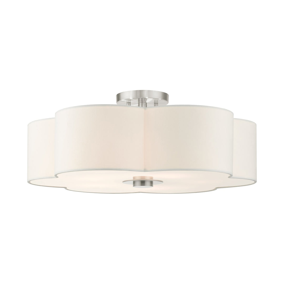 5 Light Brushed Nickel Semi Flush by Livex Lighting