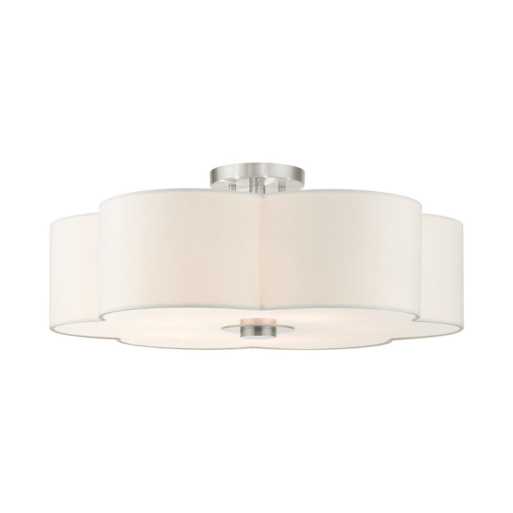 5 Light Brushed Nickel Semi Flush by Livex Lighting