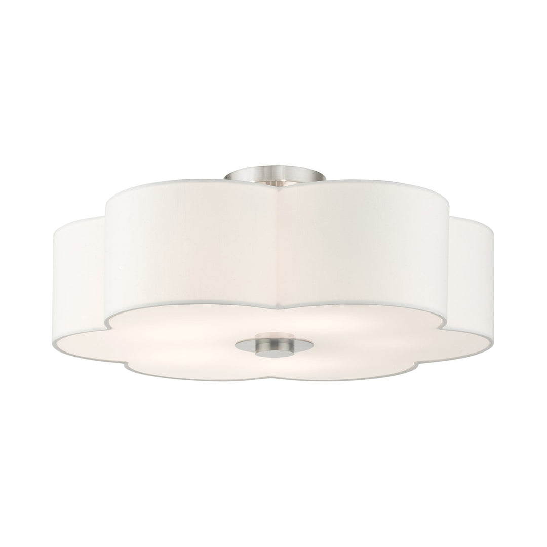 5 Light Brushed Nickel Semi Flush