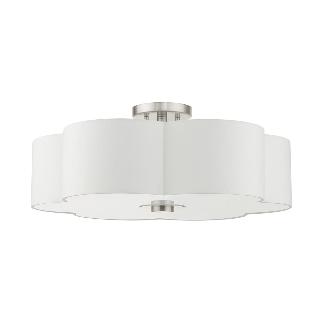 5 Light Brushed Nickel Semi Flush