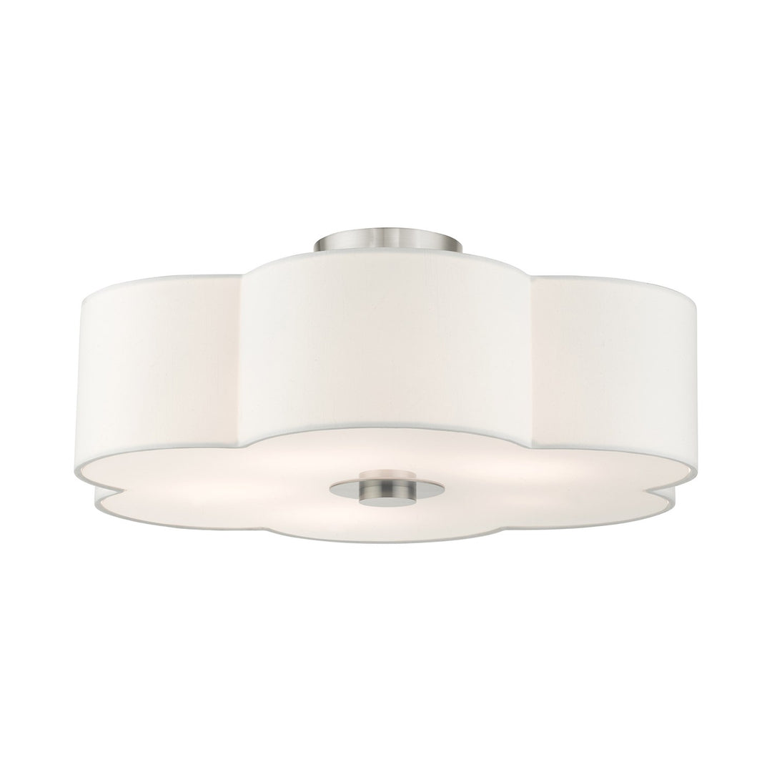 5 Light Brushed Nickel Semi Flush