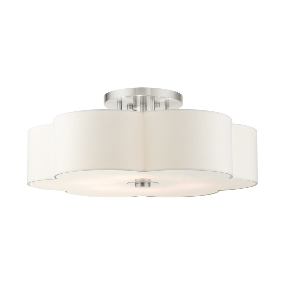 6 Light Brushed Nickel Semi Flush by Livex Lighting