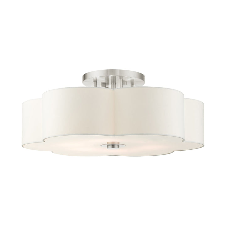 6 Light Brushed Nickel Semi Flush by Livex Lighting