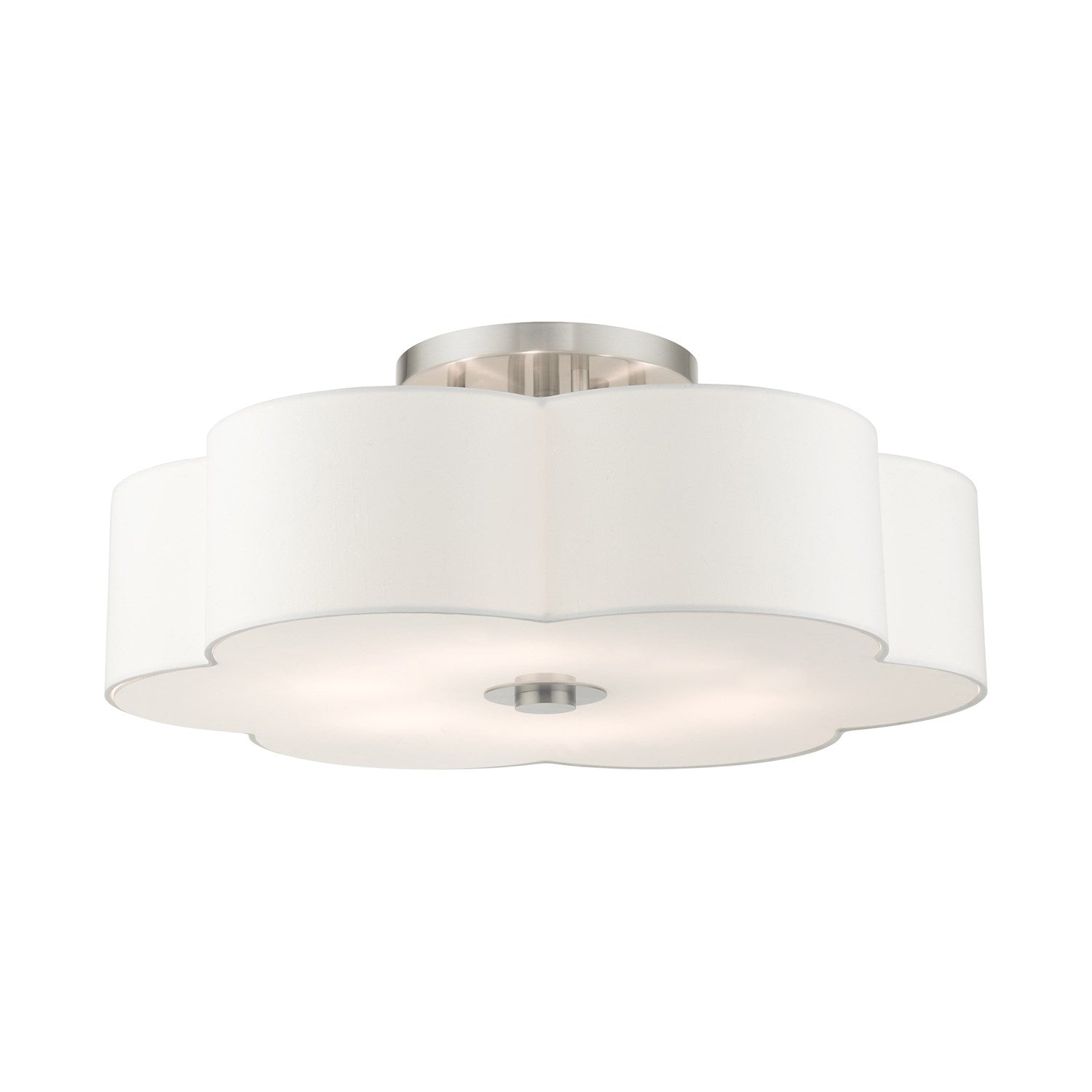 6 Light Brushed Nickel Semi Flush