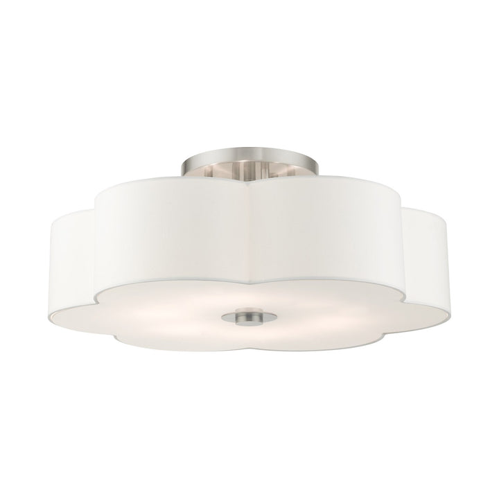 6 Light Brushed Nickel Semi Flush