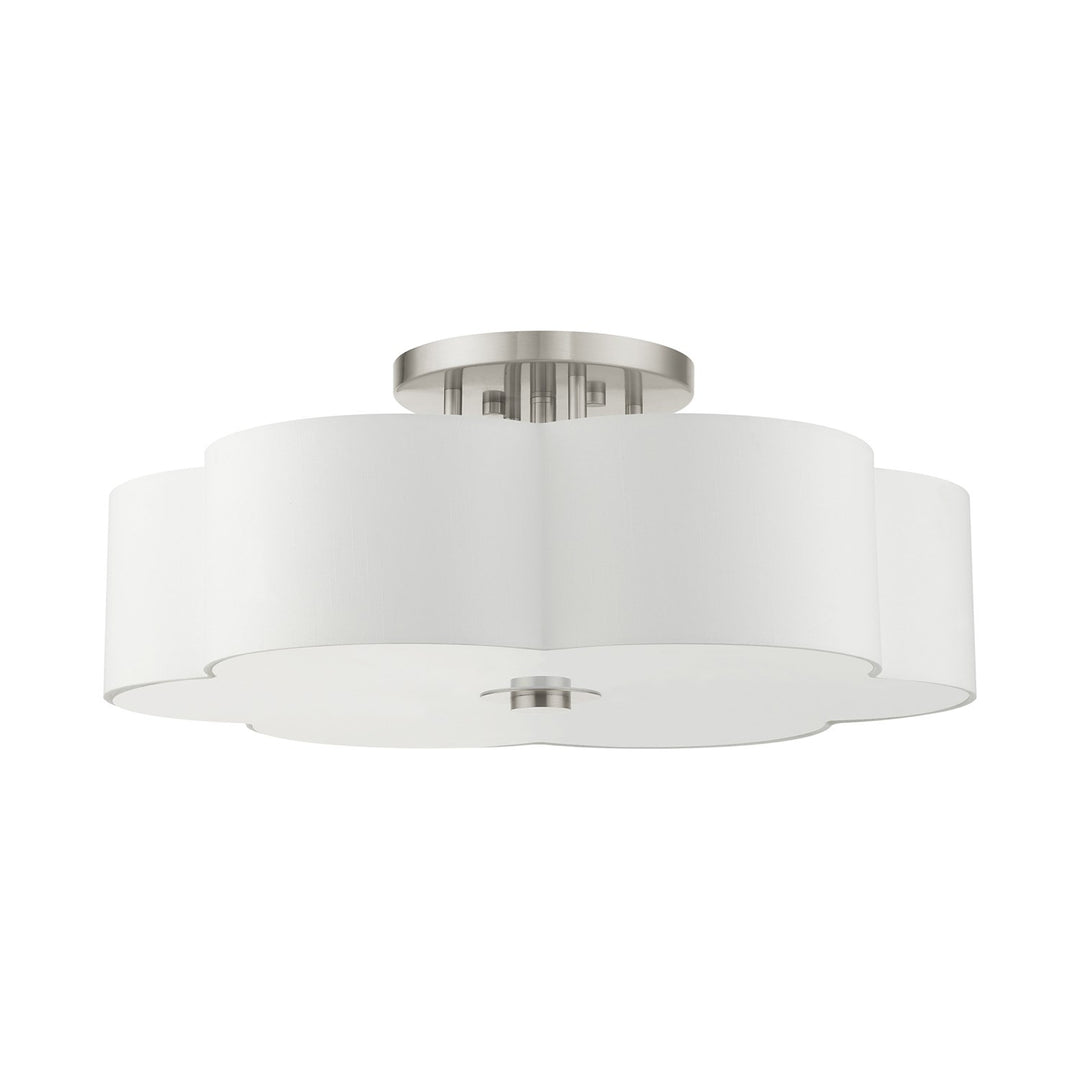 6 Light Brushed Nickel Semi Flush