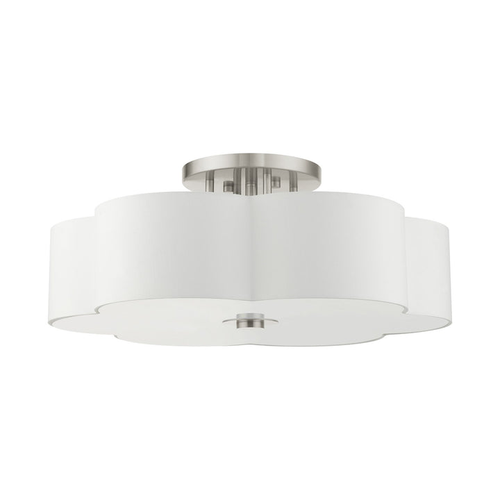 6 Light Brushed Nickel Semi Flush