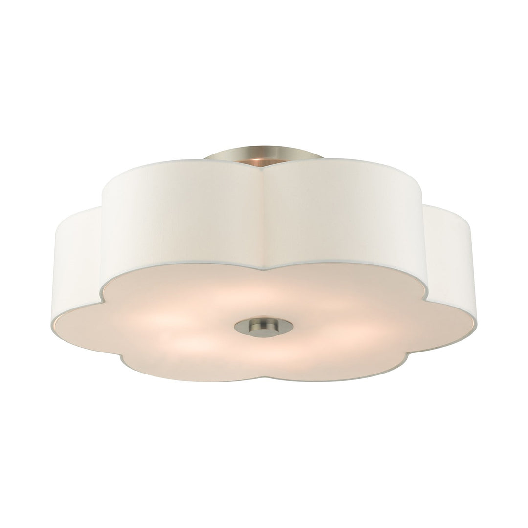 6 Light Brushed Nickel Semi Flush