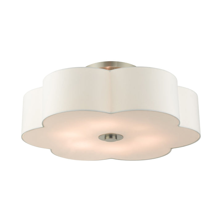 6 Light Brushed Nickel Semi Flush