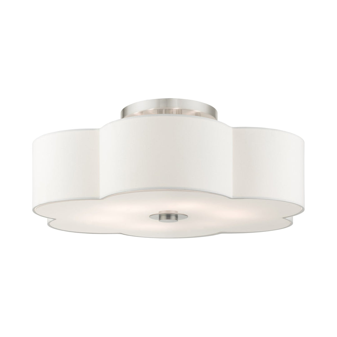 6 Light Brushed Nickel Semi Flush