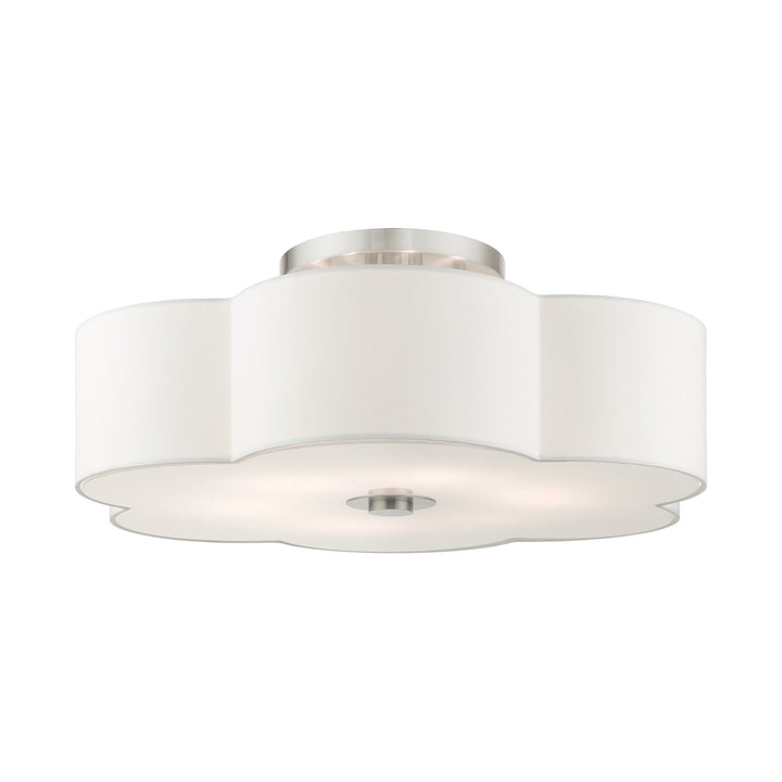 6 Light Brushed Nickel Semi Flush