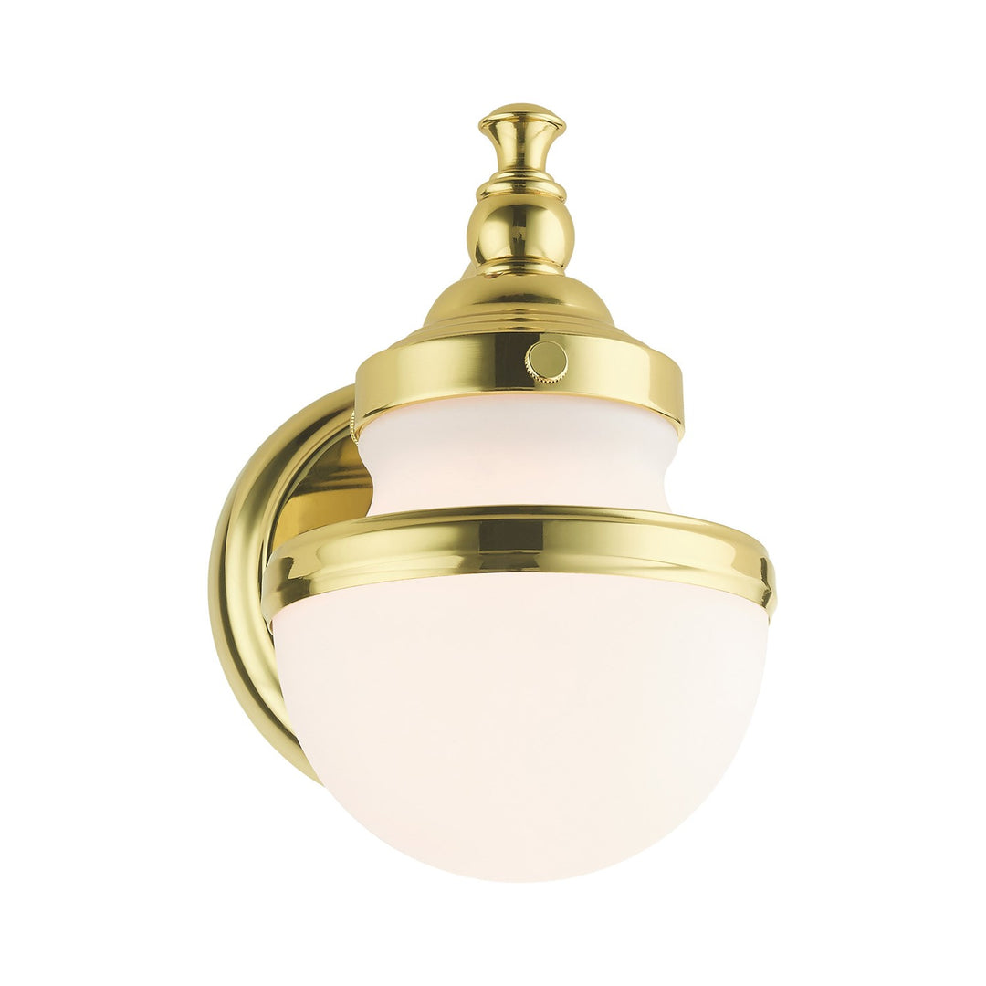 1 Light Polished Brass Wall Sconce