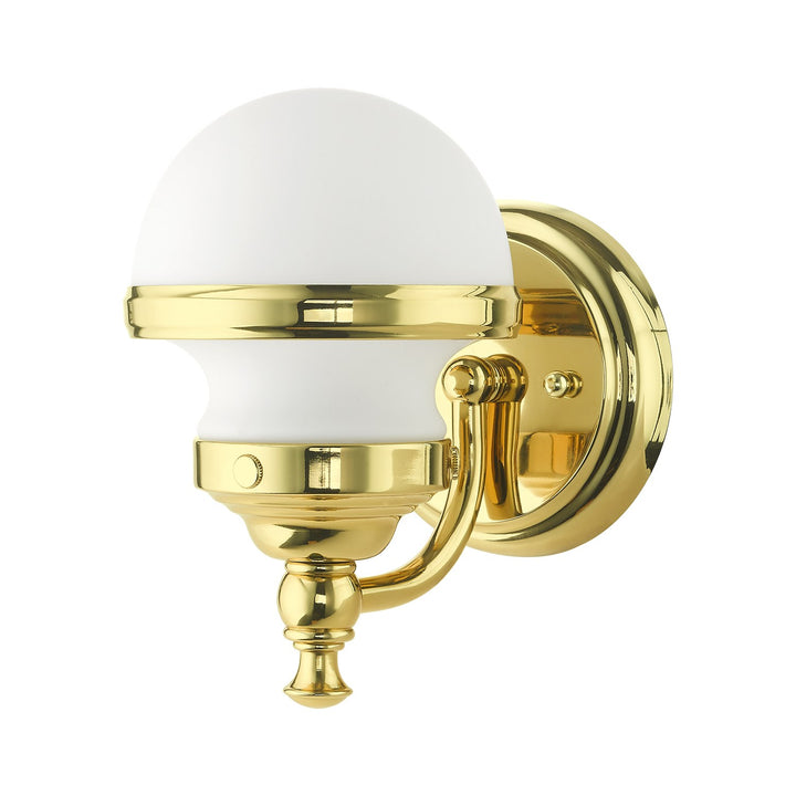 1 Light Polished Brass Wall Sconce