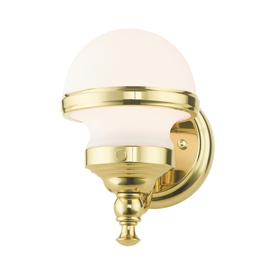 1 Light Polished Brass Wall Sconce