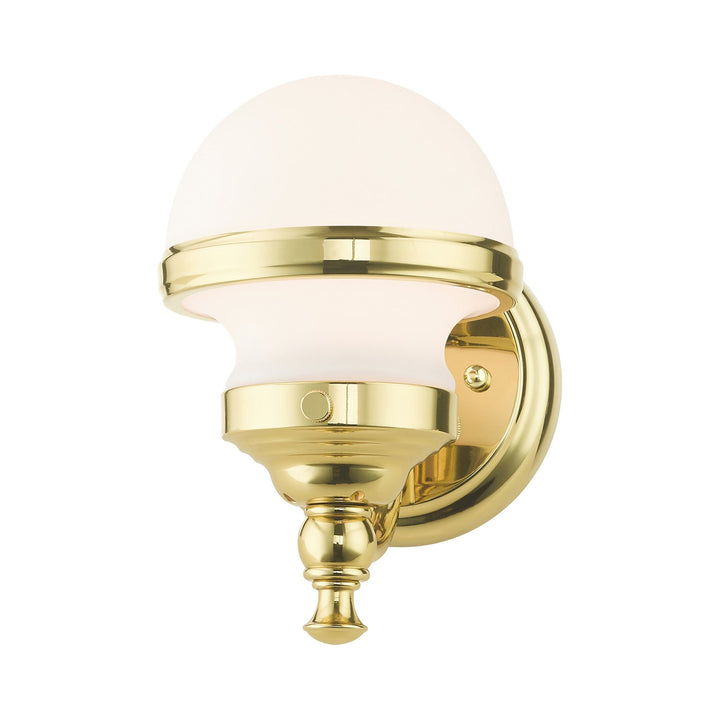 1 Light Polished Brass Wall Sconce