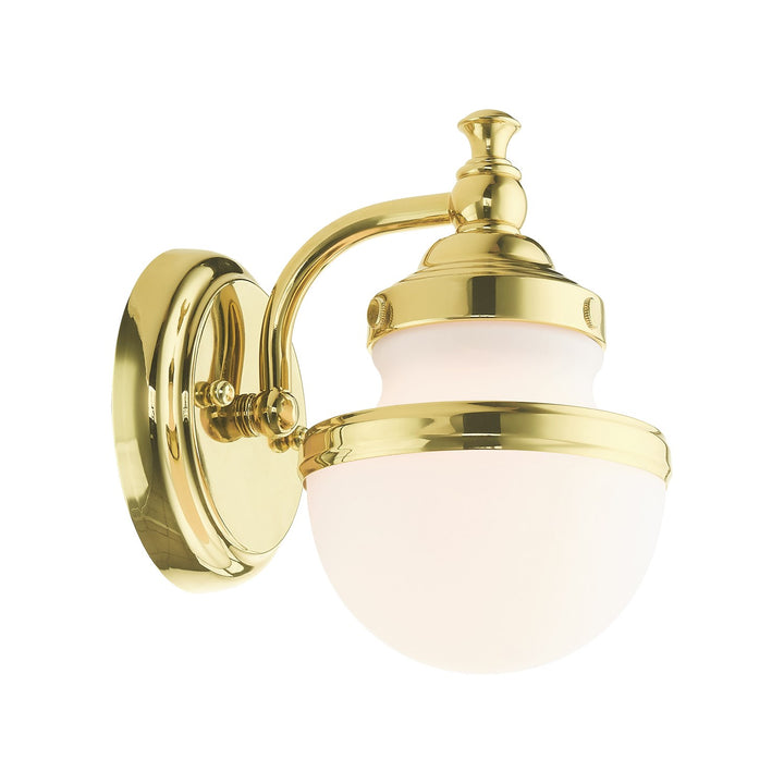 1 Light Polished Brass Wall Sconce